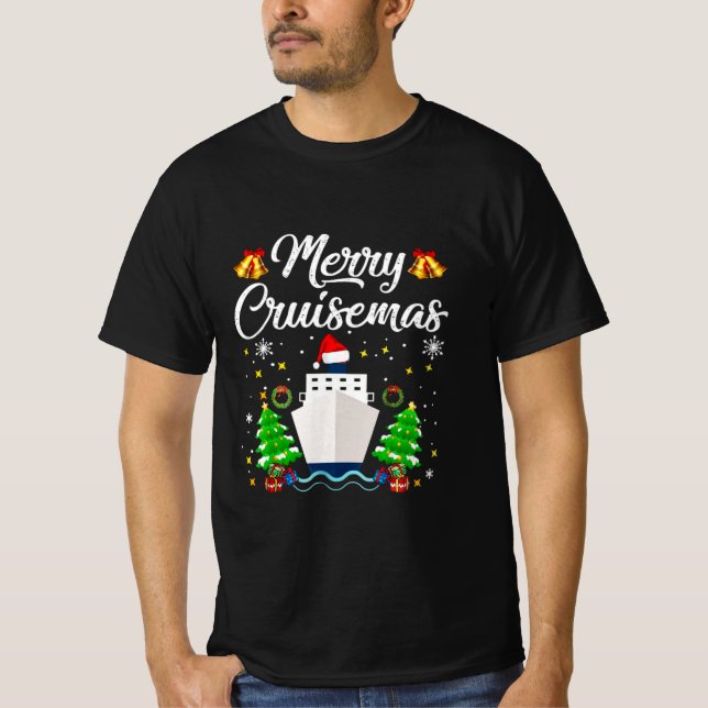 T-shirt Joyeux croisières familiales Noël (Devant)