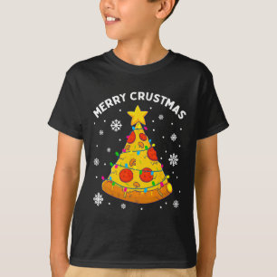 T-shirt Joyeux Crustmas Pizza Arbre de Noël Joyeux Noël