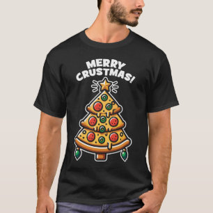 T-shirt Joyeux Crustmas Pizza Tree - Noël drôle