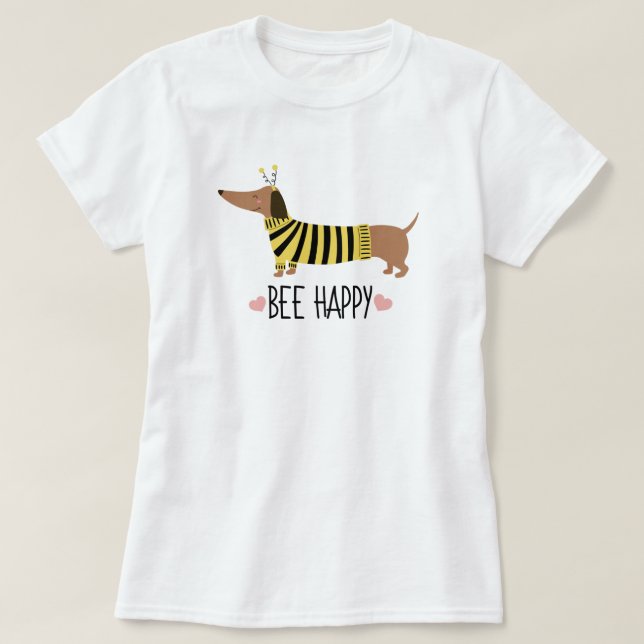 T-Shirt Joyeux Dachshund Bourdon (Design devant)