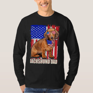 T-shirt Joyeux Dachshund Da, Drapeau Américain 4 juillet F