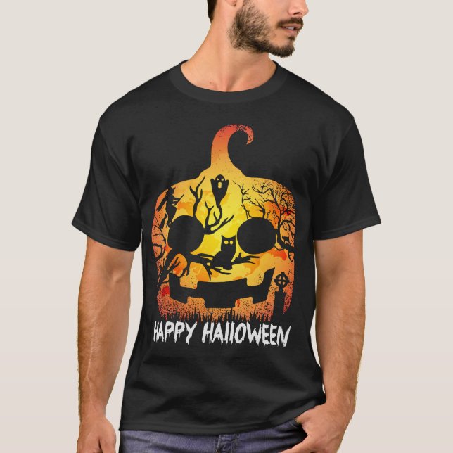 T-shirt joyeux déguisement d'Halloween (Devant)