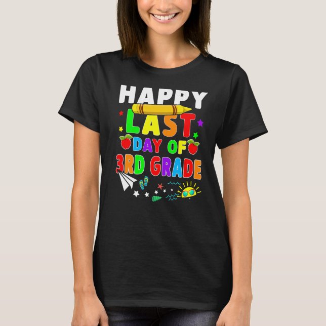 T-shirt Joyeux Dernier Jour De 3e Année Étudiants Enseigna (Devant)