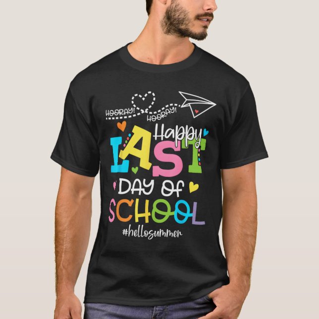 T-shirt Joyeux Dernier Jour De L'École Bonjour Été Étudian (Devant)