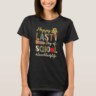 T-shirt Joyeux Dernier Jour De L'École Été Léopard Déjeune