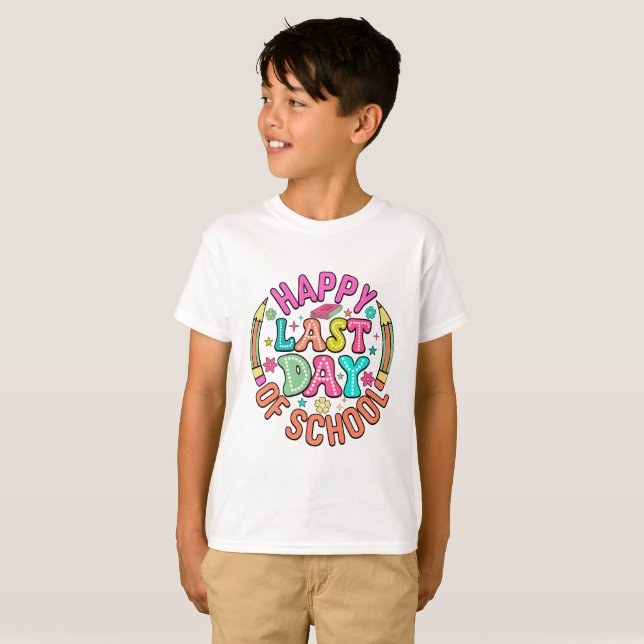 T-shirt Joyeux Dernier Jour d'École (Devant entier)