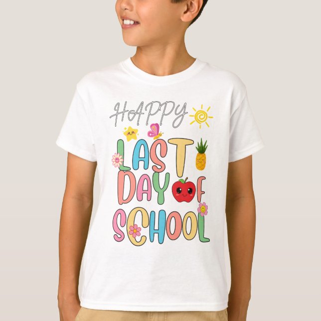 T-shirt Joyeux Dernier Jour D'École (Devant)