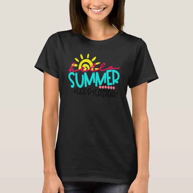 T-shirt Joyeux Dernier Jour D'École  Élèves Et Enseignants (Devant)