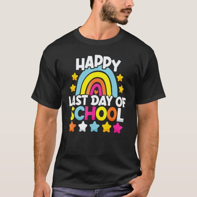 T-shirt Joyeux Dernier Jour D'École  Élèves Et Enseignants (Devant)