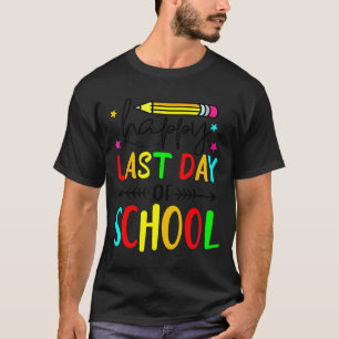 T-shirt Joyeux dernier jour d'école enfants enseignant étu