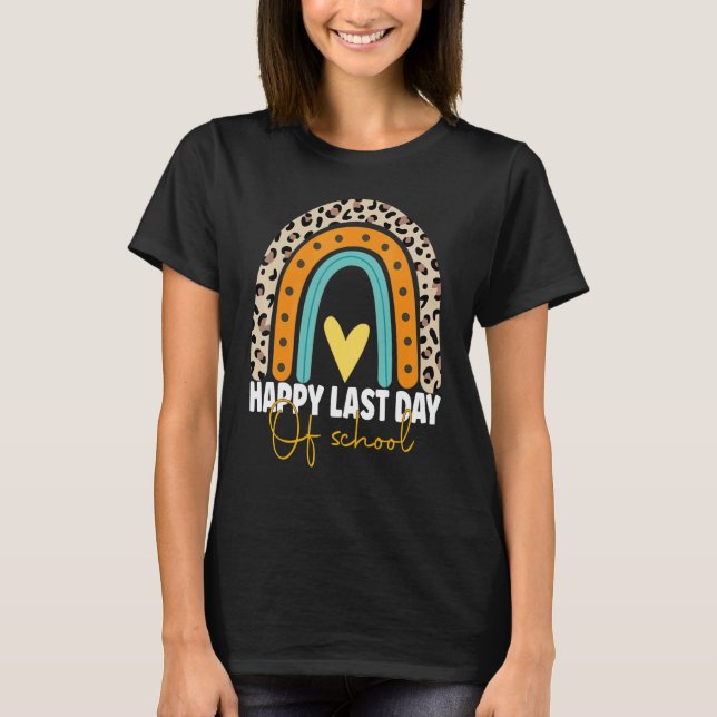 T-shirt Joyeux Dernier Jour D'École Enseignant Élève Remis (Devant)