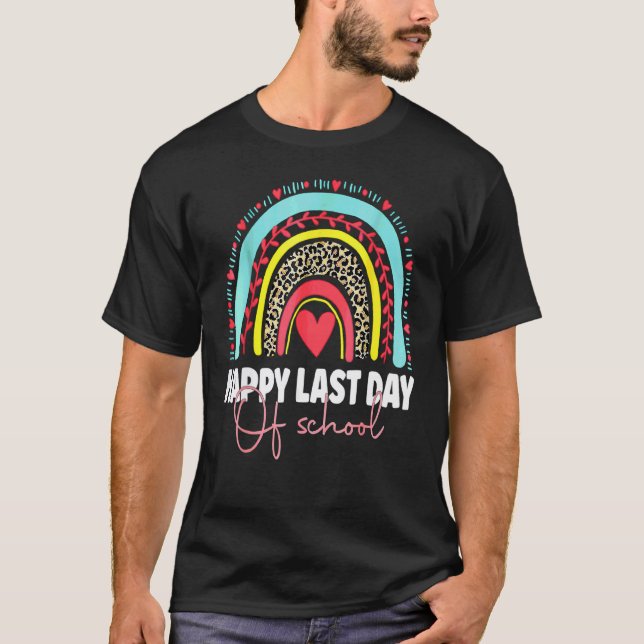 T-shirt Joyeux Dernier Jour D'École Enseignant Élève Remis (Devant)