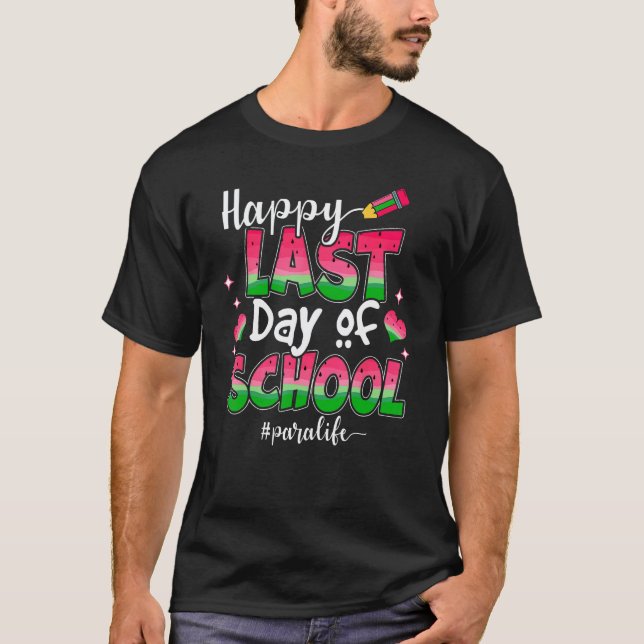 T-shirt Joyeux Dernier Jour D'École Pour L'Enseignant De L (Devant)