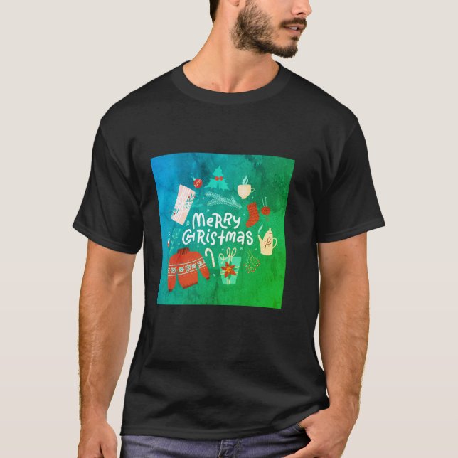 T-shirt Joyeux design graphique de Noël (Devant)