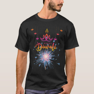T-shirt Joyeux Diwali Chemise Divali Rangoli Lampes Hommes