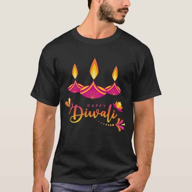 T-shirt Joyeux Diwali Deepavali Indian Festival of Lights (Devant)