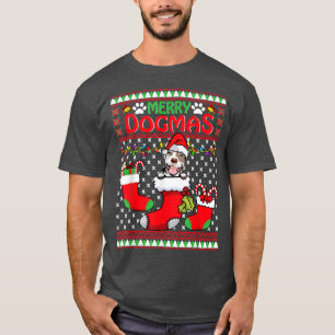 T-shirt Joyeux Dogmas Pit Bull Dog Drôle moche Noël Xma