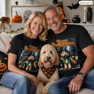 T-shirt Joyeux Doodleween Labradoodle Halloween Amoureux d