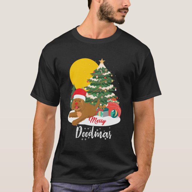 T-shirt Joyeux Doodmas Drôle Noël Labradoodle Doodle L (Devant)