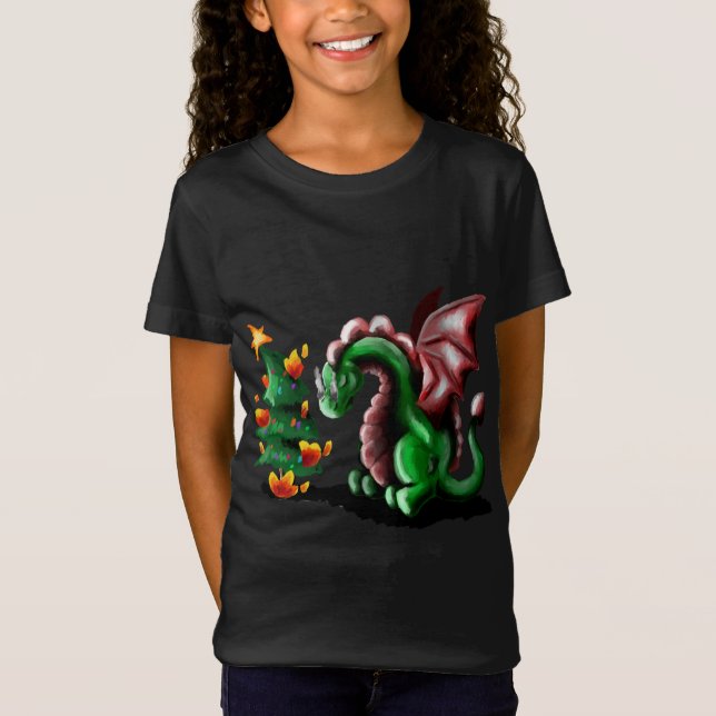 T-Shirt Joyeux dragon de Noël (Devant)