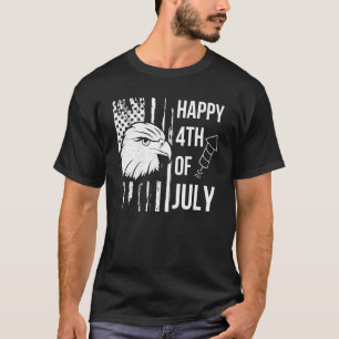 T-shirt Joyeux drapeau 4 juillet aigle patriotique américa