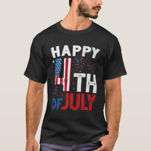 T-shirt Joyeux Drapeau 4 juillet Usa Feu d'artifice Racker