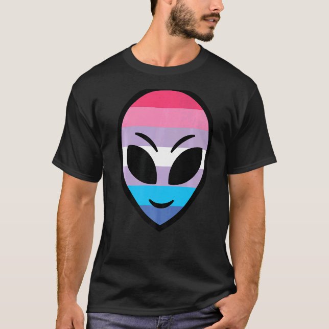 T-shirt Joyeux drapeau Alien Bigender (Devant)