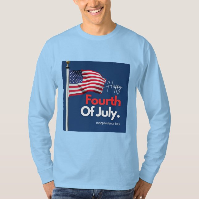 T-shirt Joyeux drapeau américain du 4 juillet (Devant)