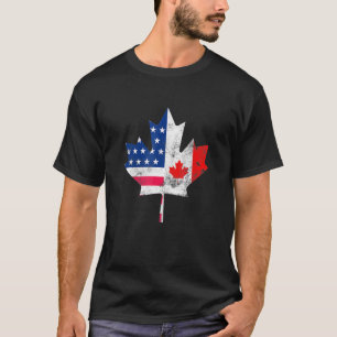 T-shirt Joyeux Drapeau Canadien Américain Hommes