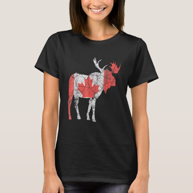T-shirt Joyeux drapeau canadien de la feuille d'érable de  (Devant)