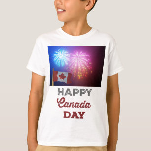 T-shirt Joyeux drapeau et feux d'artifice de la fête du Ca