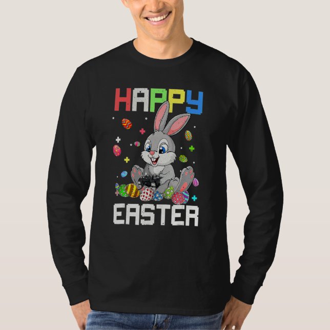 T-shirt Joyeux Easter Bunny Egg Vidéo Jeu Garçons Enfants  (Devant)
