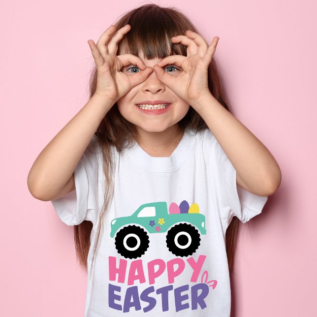 T-Shirt Joyeux Egg de Pâques Camion fille moderne (Créateur téléchargé)