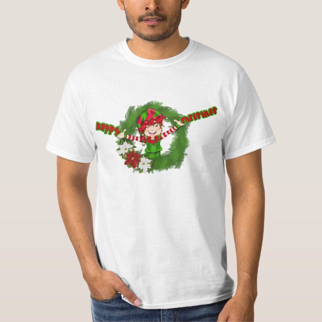 T-shirt Joyeux elfe de Noël (Devant)