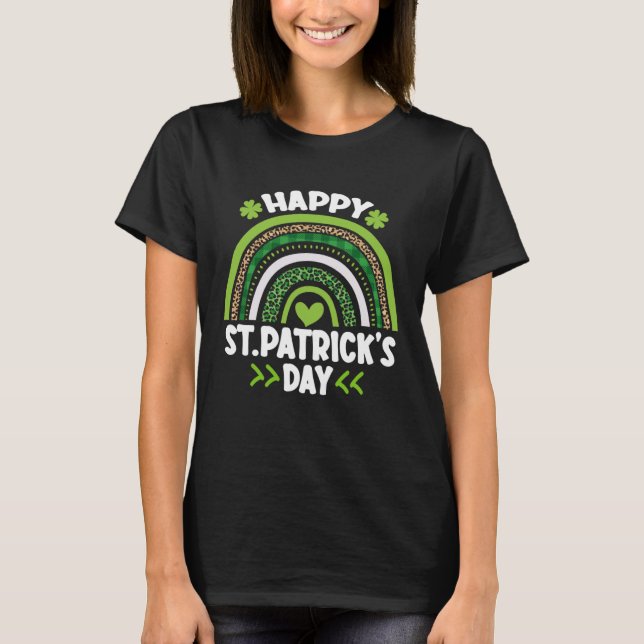 T-shirt Joyeux Empreinte de léopard de la St Patrick's Day (Devant)