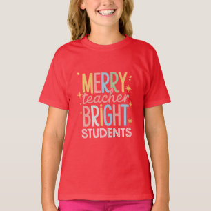 T-shirt Joyeux Enseignant Brillant Étudiants Noël Drôle Xm