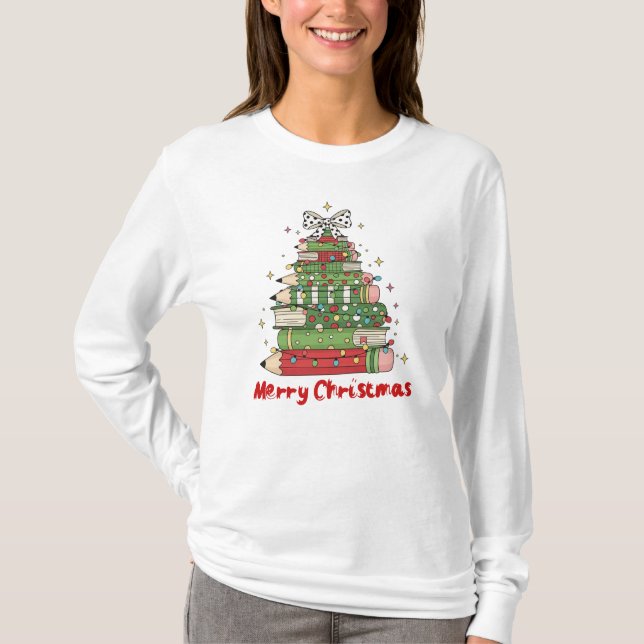 T-shirt Joyeux enseignant de Noël (Devant)