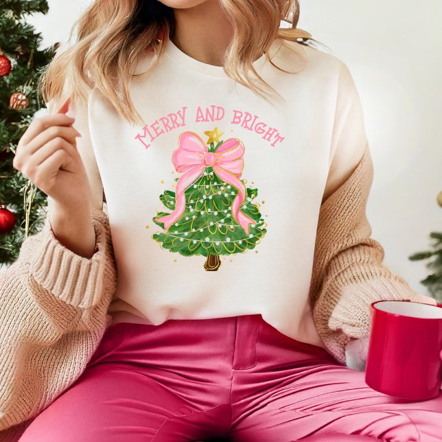 T-shirt Joyeux et brillant Coquette Arbre de Noël rose mig (Créateur téléchargé)