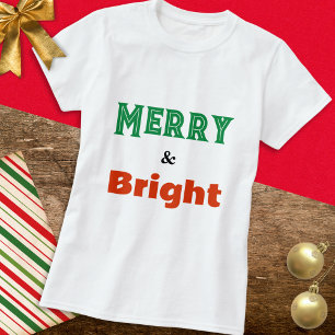 T-shirt Joyeux et brillant Noël Festif Coloré élégant