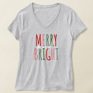 T-shirt Joyeux et brillant Noël Festif vacances