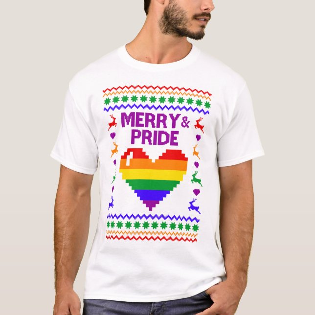 T-shirt Joyeux Et Fierté LGBT Doux laid (Devant)