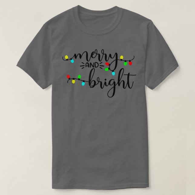 T-shirt Joyeux Et Lumineux Lumières De Noël Très Graphique (Design devant)