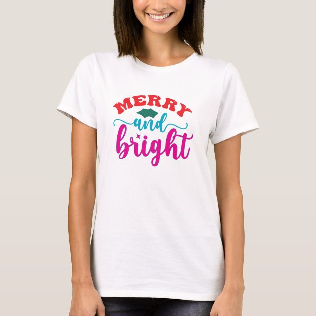 T-shirt Joyeux et Lumineux, Noël (Devant)