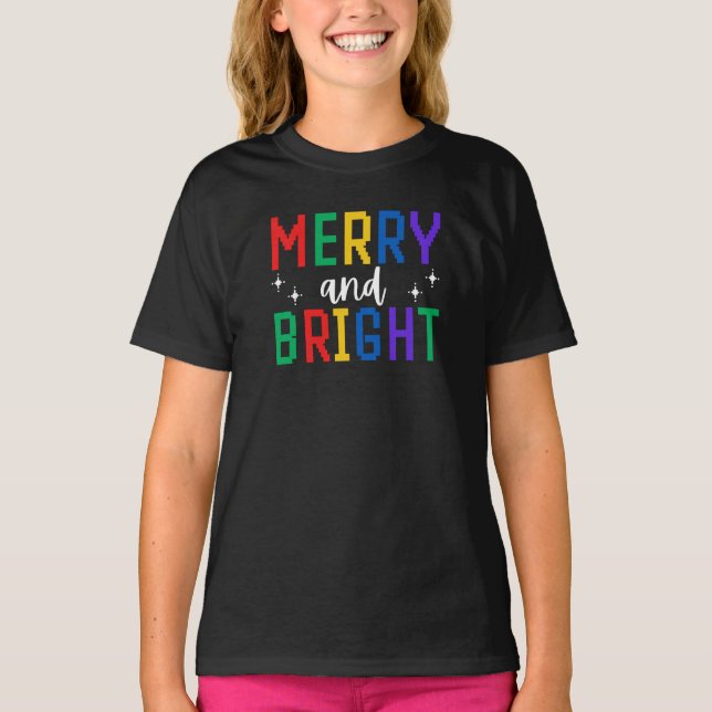 T-shirt Joyeux Et Lumineux Noël (Devant)