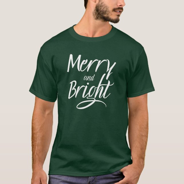 T-Shirt : Joyeux et Lumineux (vert) (Devant)