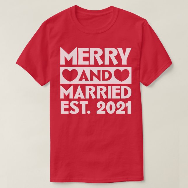 T-shirt Joyeux et marié 2021 (Design devant)