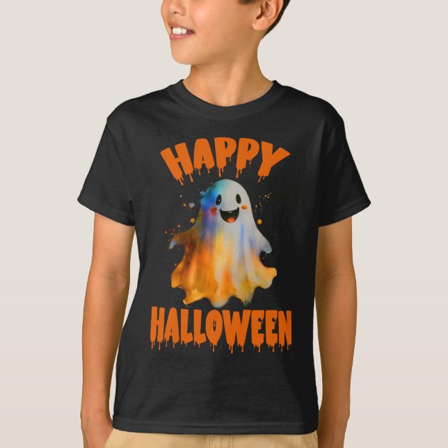 T-shirt Joyeux fantôme d'Halloween (Devant)