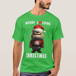 T-shirt Joyeux fcccp Noël triste chat ami de Noël