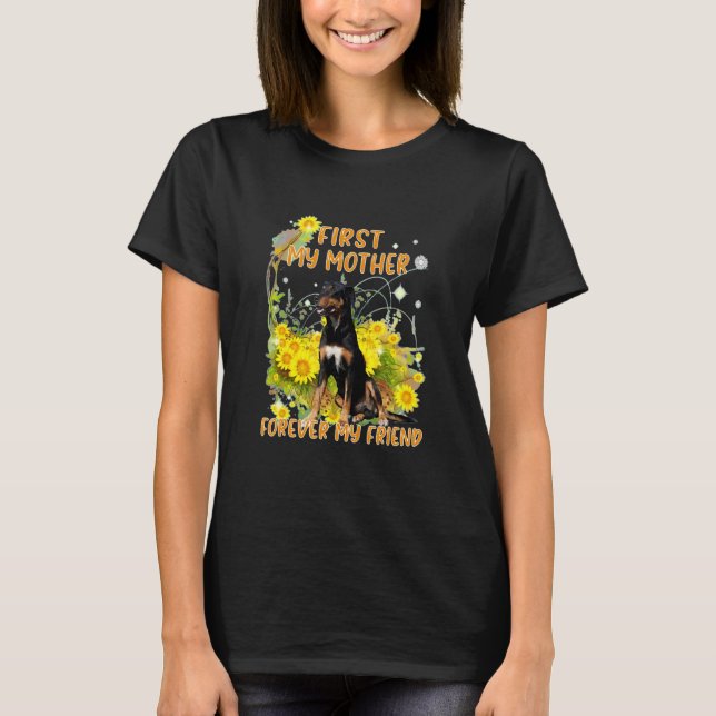 T-shirt Joyeux Fête des Mères Chien Maman tournesol (Devant)