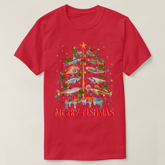T-shirt Joyeux feu de sapin de Noël (Design devant)